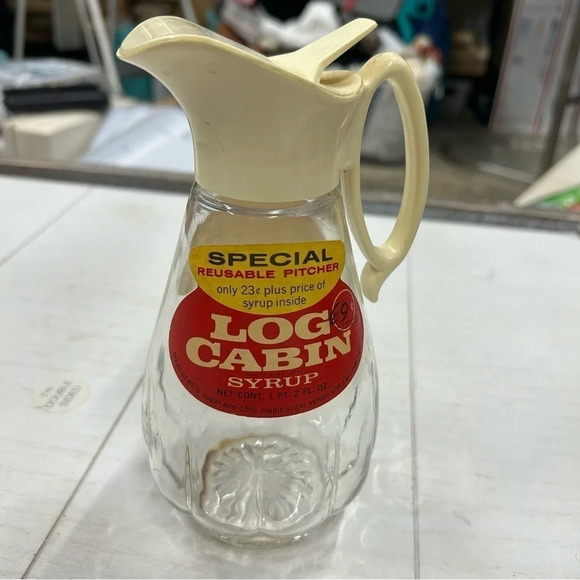 Vintage Log Cabin Syrup Reusable Dispenser General Foods Corp Vintage Condition - Picture 2 of 6
